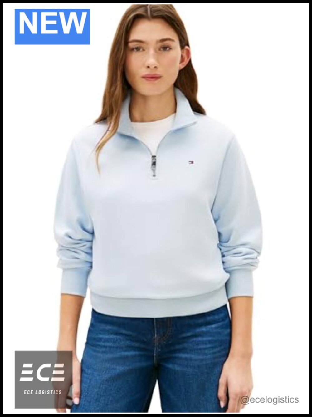 Quarter Zip Pullover Sweatshirt Funnel Neck Long Sleeve Casual